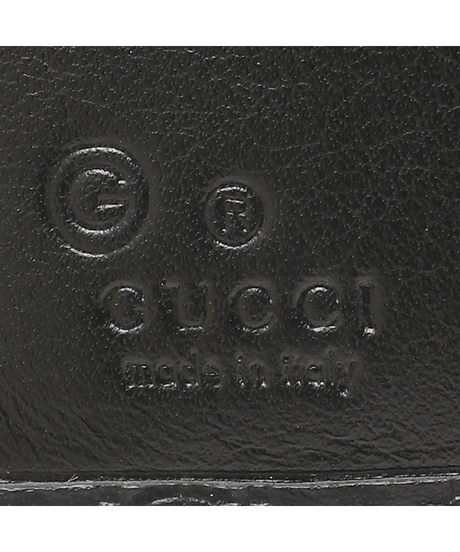 グッチ アウトレット 二つ折り財布 GGレザー ミニ財布 ブラック メンズ 