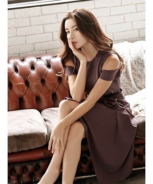 Rew-You(リューユ)/DaysPiece 韓国ドレス 膝丈 スカートセットアップ 袖付き ワンカラー/img13