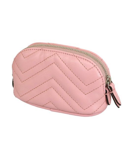 GUCCI GGマーモント キルティング レザー コスメポーチ ピンク 
