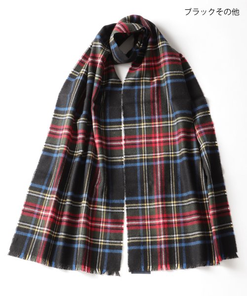 Johnstons(ジョンストンズ)/【Johnstons / ジョンストンズ】タータン チェック 無地 ストール / マフラー WD000446AW22　PLAIN/TARTAN メリノウール/img01