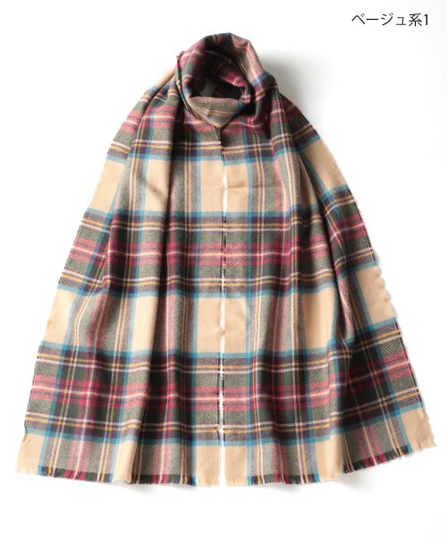 Johnstons(ジョンストンズ)/【Johnstons / ジョンストンズ】タータン チェック 無地 ストール / マフラー WD000446AW22　PLAIN/TARTAN メリノウール/img10