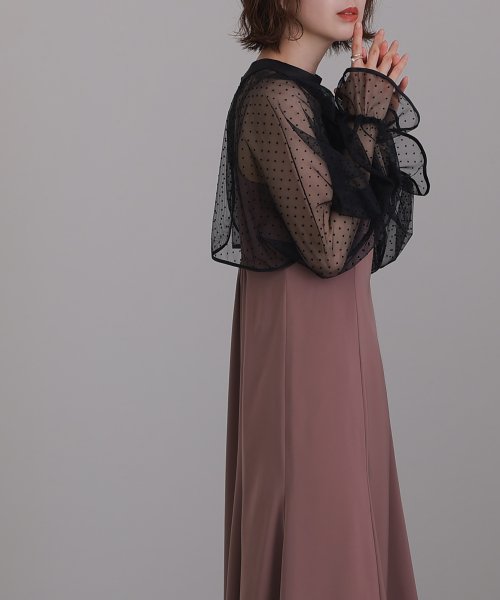 2WAYフロッキードットボレロ＆キャミワンピース 