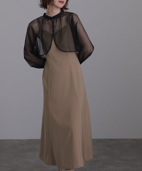 2WAYフロッキードットボレロ＆キャミワンピース 