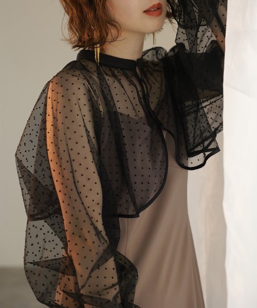 2WAYフロッキードットボレロ＆キャミワンピース 
