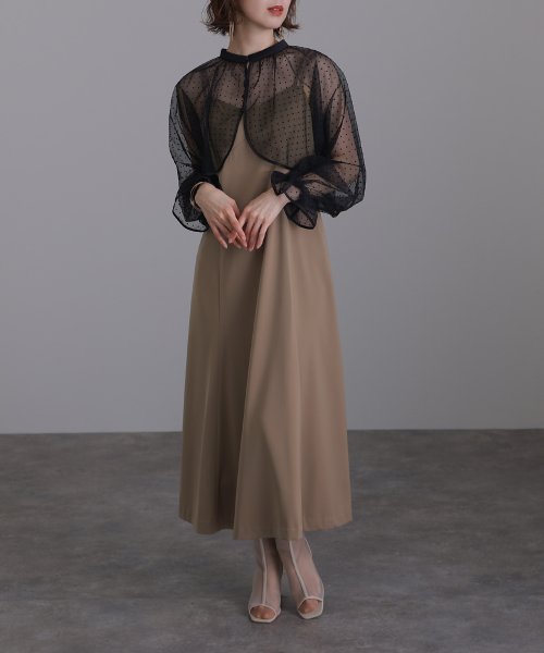 2WAYフロッキードットボレロ＆キャミワンピース 