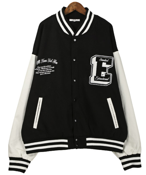 新作登場，新作】 袖PU配色切替メルトンスタジャン/スタジャン メンズ