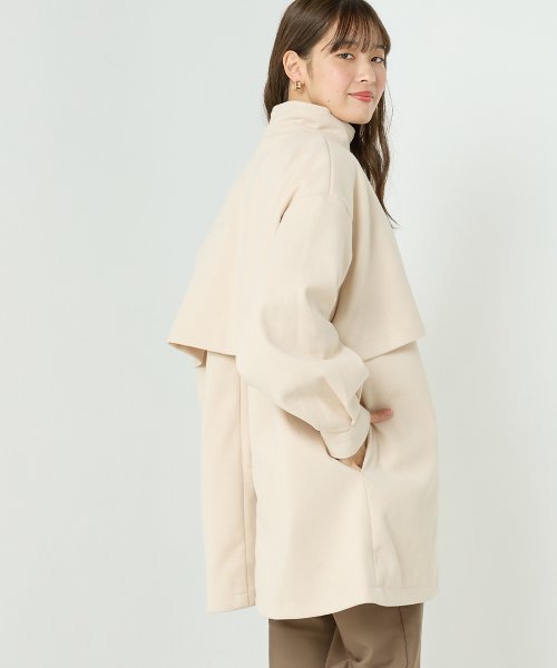 【OMNES】ライトフェイクウール Aラインミドルコート - ブルゾン期間限定入荷