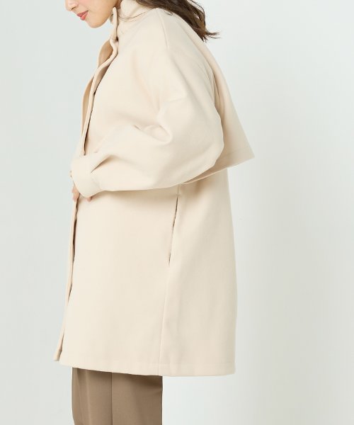 【OMNES】ライトフェイクウール Aラインミドルコート - ブルゾン期間限定入荷