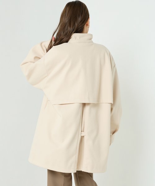 【OMNES】ライトフェイクウール Aラインミドルコート - ブルゾン期間限定入荷