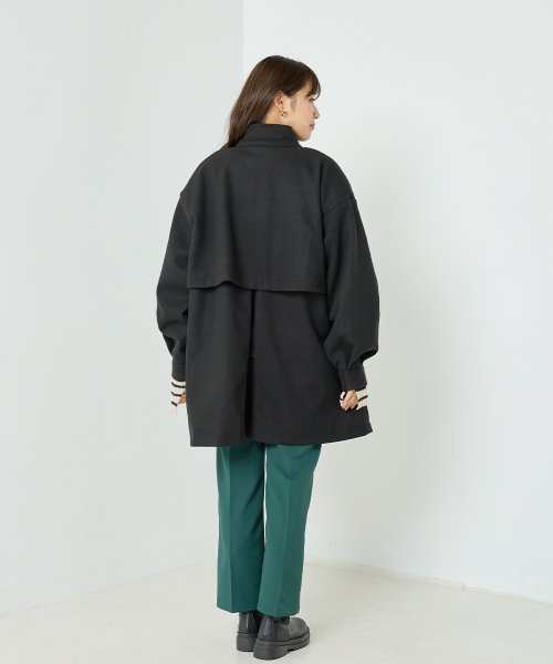 【OMNES】ライトフェイクウール Aラインミドルコート - ブルゾン期間限定入荷