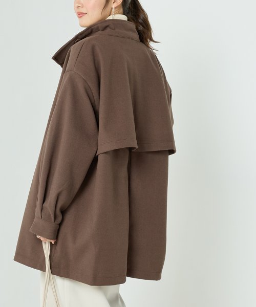 【OMNES】ライトフェイクウール Aラインミドルコート - ブルゾン期間限定入荷