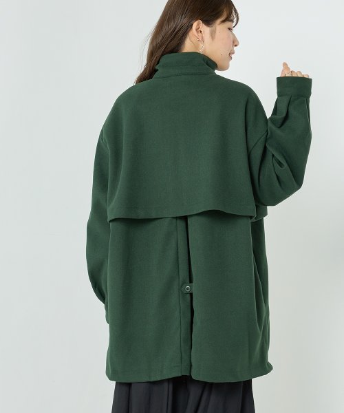 【OMNES】ライトフェイクウール Aラインミドルコート - ブルゾン期間限定入荷