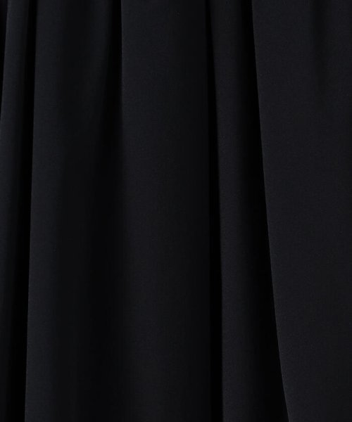 ポリエステルストレッチタフタ タックギャザーワンピース 