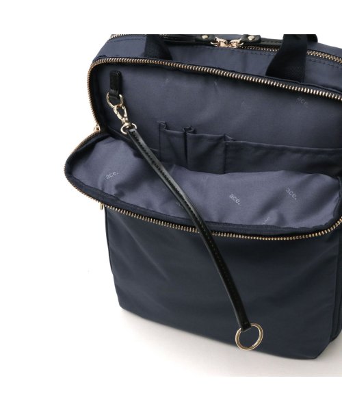 【日本正規品】エースジーン ビジネスリュック ace.GENE スリファム SLIFEMME A4 9L 薄型 13.3インチ PC 撥水 抗菌 11471 ×1└ 内蔵　ポケット XS