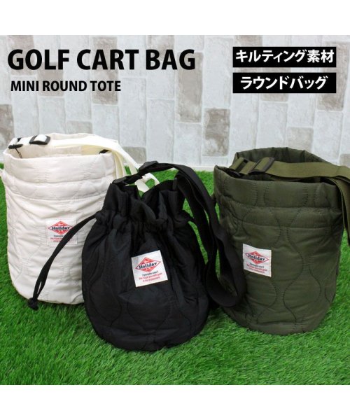 TopIsm(トップイズム)/ゴルフ カートバッグ ラウンドバッグ メンズ レディース ミニバッグ 巾着 ショルダーバッグ バケツ型 キルト 小物 かばん 鞄 小さめ/img01