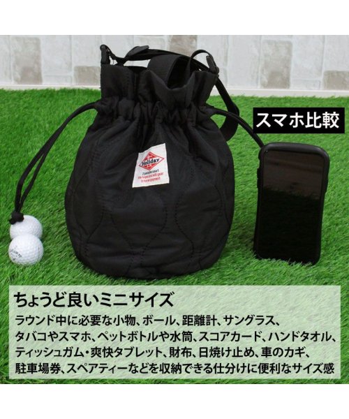 TopIsm(トップイズム)/ゴルフ カートバッグ ラウンドバッグ メンズ レディース ミニバッグ 巾着 ショルダーバッグ バケツ型 キルト 小物 かばん 鞄 小さめ/img08