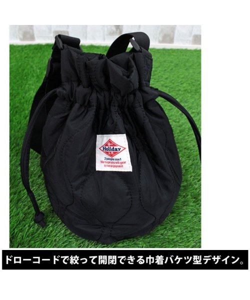 TopIsm(トップイズム)/ゴルフ カートバッグ ラウンドバッグ メンズ レディース ミニバッグ 巾着 ショルダーバッグ バケツ型 キルト 小物 かばん 鞄 小さめ/img09