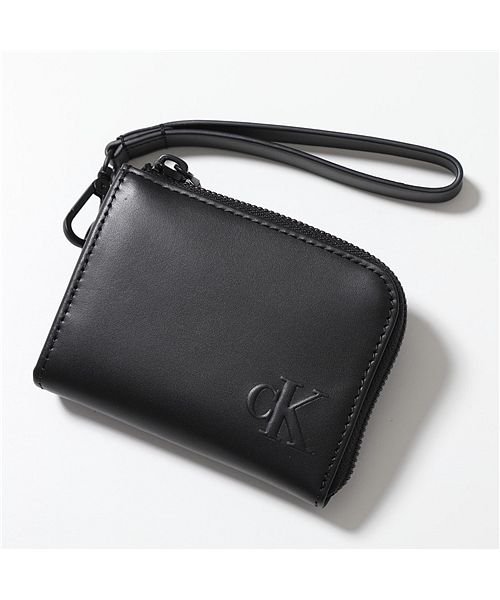 Calvin Klein(カルバンクライン)/【Calvin Klein(カルバンクライン)】コイン&カードケース K50K509507 メンズ レザー リストレット付き L字ジップ ミニ財布 cKロゴ B/img01