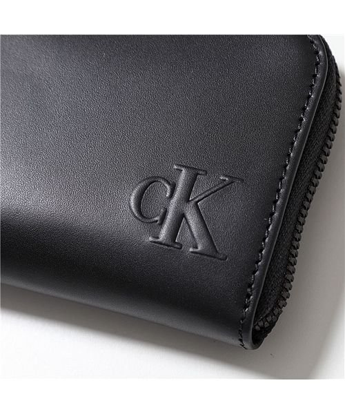 Calvin Klein(カルバンクライン)/【Calvin Klein(カルバンクライン)】コイン&カードケース K50K509507 メンズ レザー リストレット付き L字ジップ ミニ財布 cKロゴ B/img05