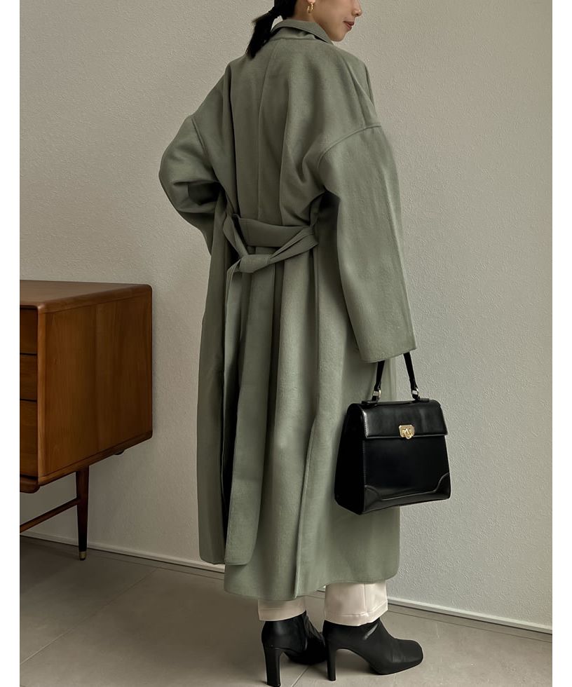 ダブルフェイスロングガウンコート Sサイズ