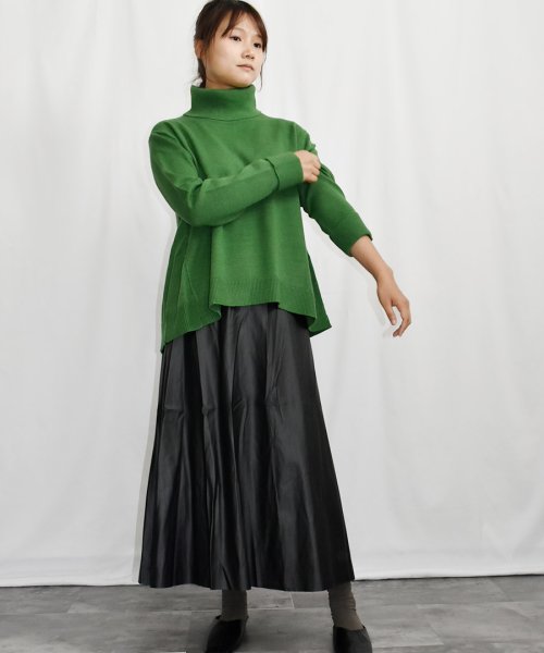 ARGO TOKYO(アルゴトウキョウ)/Fake Leather Flare A Line Skirt 222017　フェイクレザーフレアAラインスカート/img08