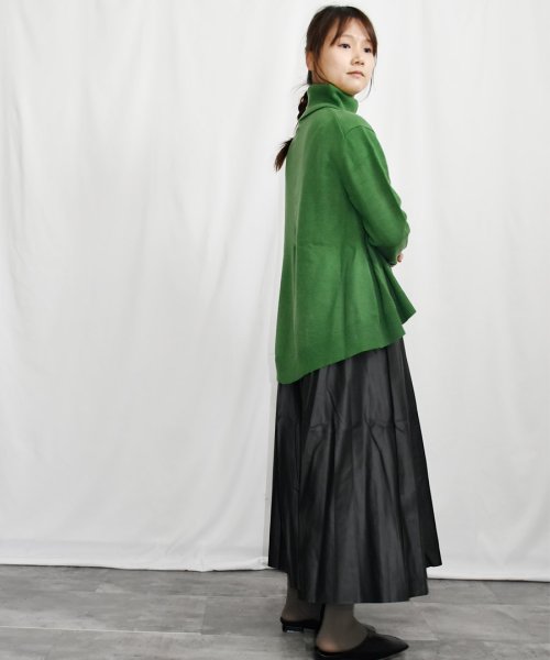 ARGO TOKYO(アルゴトウキョウ)/Fake Leather Flare A Line Skirt 222017　フェイクレザーフレアAラインスカート/img10