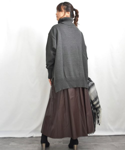 ARGO TOKYO(アルゴトウキョウ)/Fake Leather Flare A Line Skirt 222017　フェイクレザーフレアAラインスカート/img38