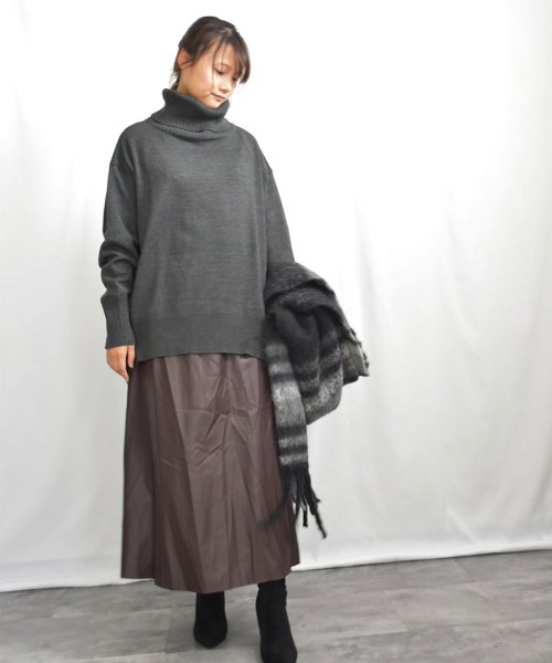 ARGO TOKYO(アルゴトウキョウ)/Fake Leather Flare A Line Skirt 222017　フェイクレザーフレアAラインスカート/img39