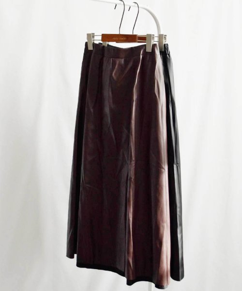 ARGO TOKYO(アルゴトウキョウ)/Fake Leather Flare A Line Skirt 222017　フェイクレザーフレアAラインスカート/img46