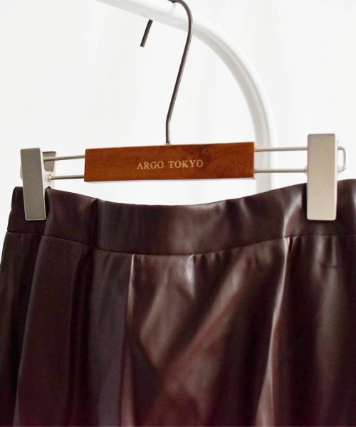 ARGO TOKYO(アルゴトウキョウ)/Fake Leather Flare A Line Skirt 222017　フェイクレザーフレアAラインスカート/img51