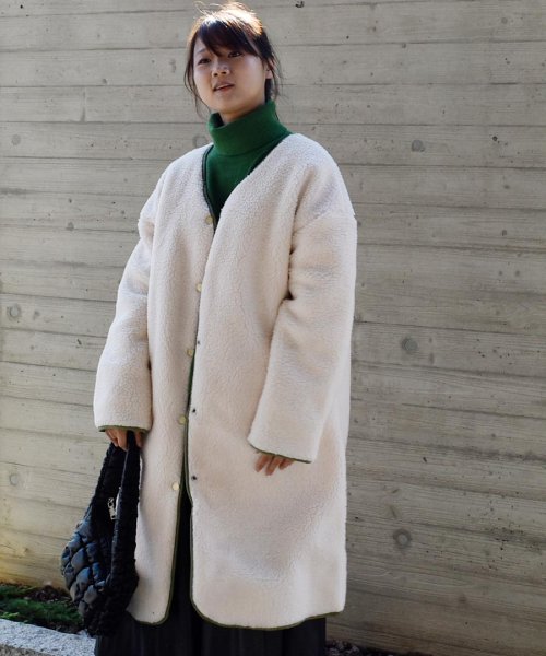 ARGO TOKYO(アルゴトウキョウ)/Revesible Boa Long Coat 21068パイピングボアリバーシブルボアロングコート/img14