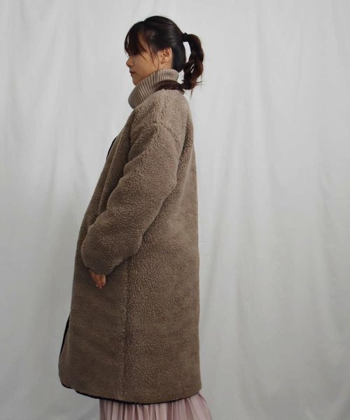 ARGO TOKYO(アルゴトウキョウ)/Revesible Boa Long Coat 21068パイピングボアリバーシブルボアロングコート/img33