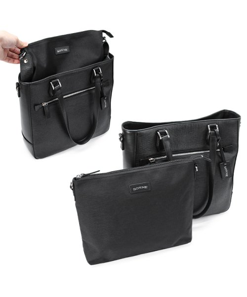 ゾンネ トートバッグ ビジネストート 本革 ファスナー付き 肩掛け A4 スターク SONNE STARK SOBS002 メンズ ブランド スターク STARK