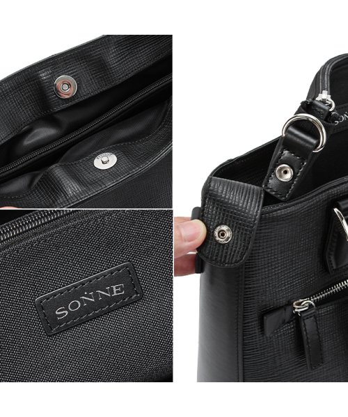 ゾンネ トートバッグ ビジネストート 本革 ファスナー付き 肩掛け A4 スターク SONNE STARK SOBS002 メンズ ブランド スターク STARK