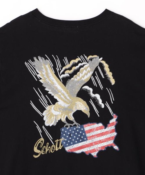 Schott(ショット)/EAGLE U.S.A FRAG L/S T－SHIRT/イーグル U.S.Aフラッグ ロングスリーブTシャツ/img05