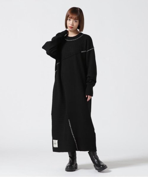 AVIREX(AVIREX)/HAND STITCH KNIT ONEPIECE/ ハンドステッチ ニットワンピース/img01