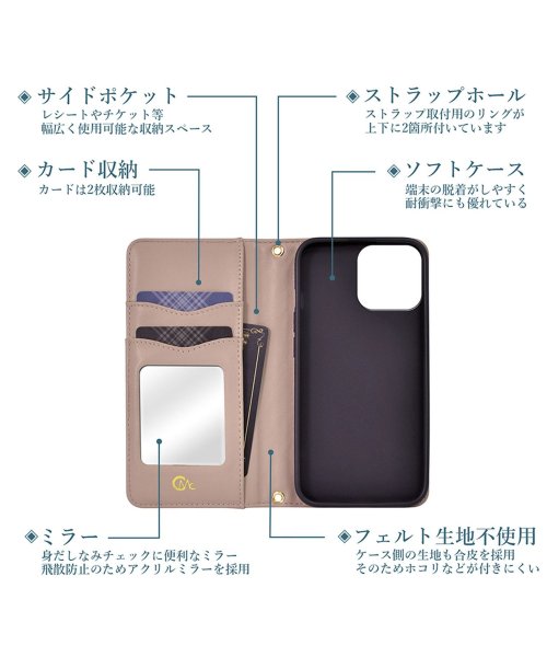 CECIL McBEE(セシルマクビー)/iphone14 14pro iphone13 セシルマクビー CECIL McBEE キルティング 手帳ケース スマホ アイフォン/img22