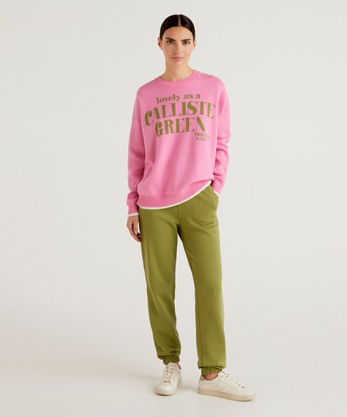 BENETTON (women)(ベネトン（レディース）)/フロントデザインクルーネックドロップショルダーニット・セーター/img12