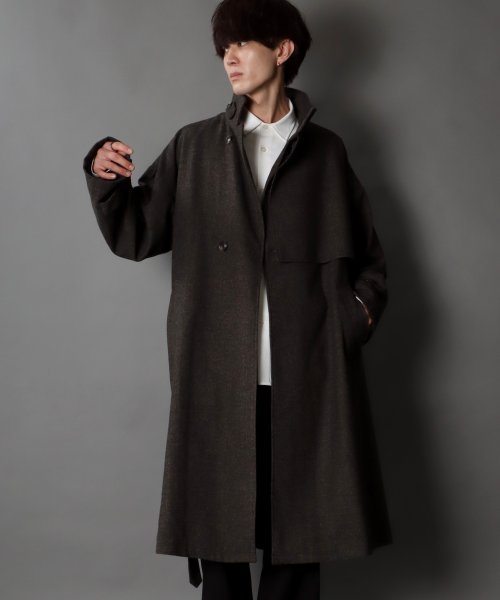 SITRY(SITRY)/【SITRY】over size wool stand long coat/オーバーサイズ ウール スタンド ロングコート/img32
