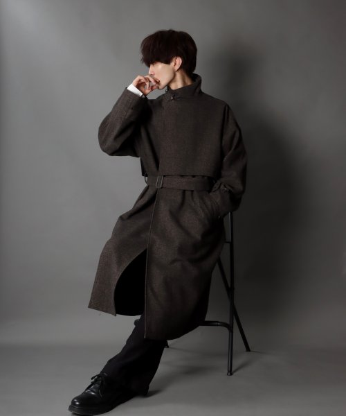 SITRY(SITRY)/【SITRY】over size wool stand long coat/オーバーサイズ ウール スタンド ロングコート/img36