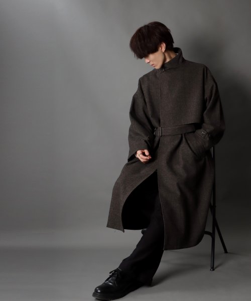 SITRY(SITRY)/【SITRY】over size wool stand long coat/オーバーサイズ ウール スタンド ロングコート/img39