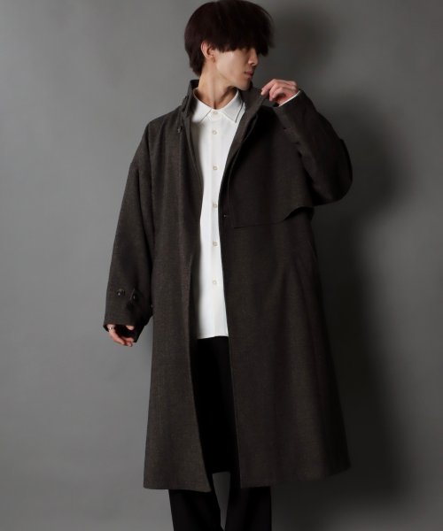 SITRY(SITRY)/【SITRY】over size wool stand long coat/オーバーサイズ ウール スタンド ロングコート/img40