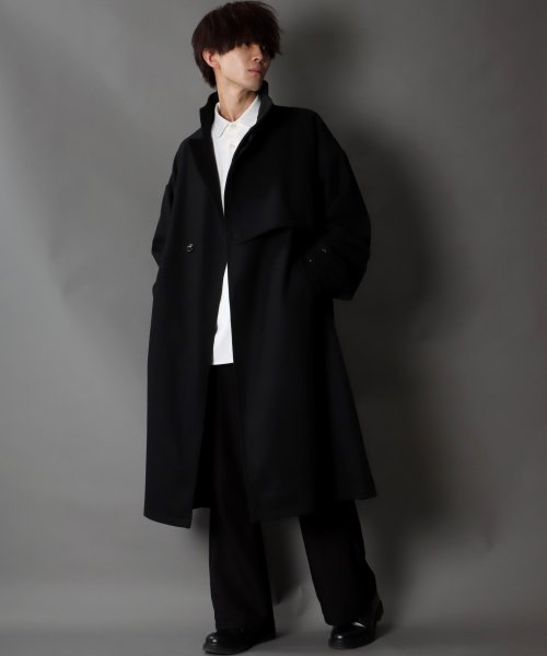 SITRY(SITRY)/【SITRY】over size wool stand long coat/オーバーサイズ ウール スタンド ロングコート/img42