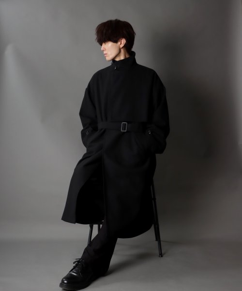 SITRY(SITRY)/【SITRY】over size wool stand long coat/オーバーサイズ ウール スタンド ロングコート/img48