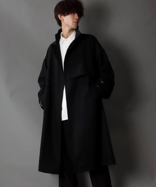 SITRY(SITRY)/【SITRY】over size wool stand long coat/オーバーサイズ ウール スタンド ロングコート/img49