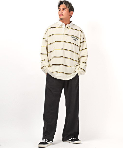 LUXSTYLE(ラグスタイル)/マルチボーダーラガーシャツ/ラガーシャツ メンズ 長袖 ポロシャツ ボーダー ロゴ 刺繍/img04