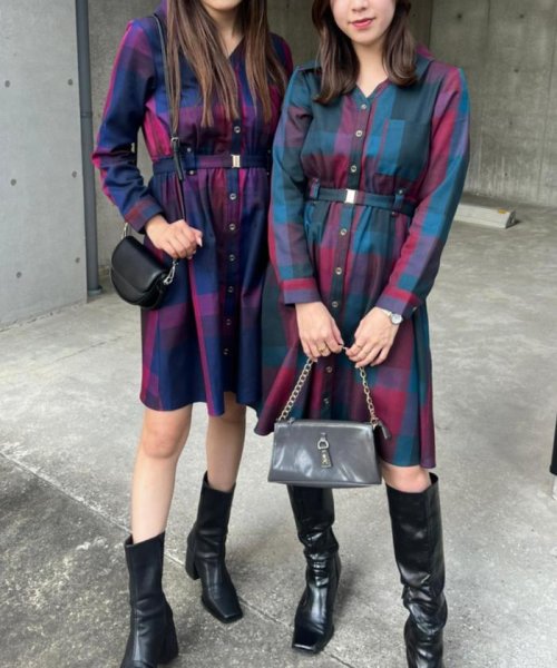 レトロチェックミニワンピース(505065203) | レディアゼル(REDYAZEL  