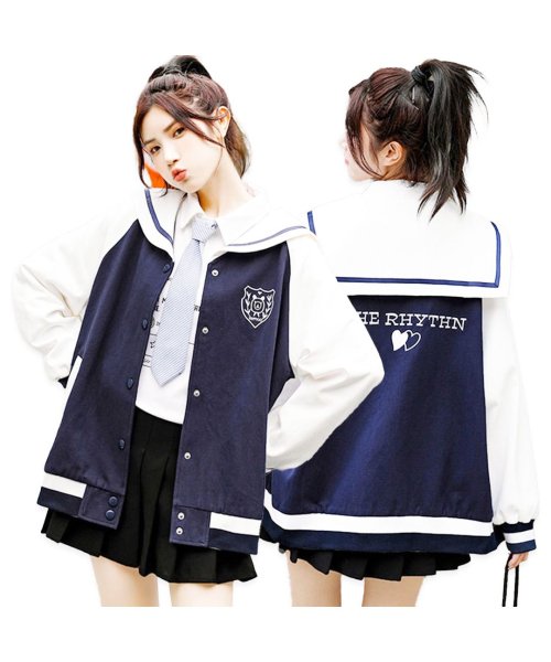 レディースファッション かわいい 学生ジャケット 10代 代 春秋冬 制服 大学生 高校生 中学生 通学用 かわいい おしゃれ 防寒 防風 衣装 韓国風 マウマウ ファッション Mowmow Fashion Magaseek