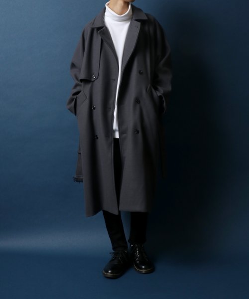 ANPAS(ANPAS)/【ANPAS】Melton Oversize Trench Coat Coat/ANPAS メルトン オーバーサイズ トレンチコート/img36