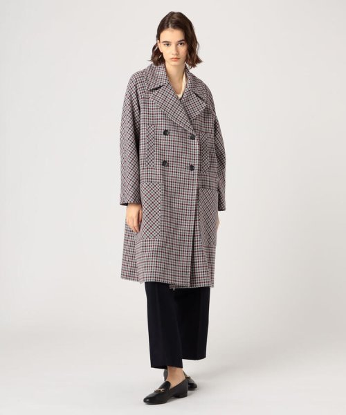 MARTIN GRANT Aライン ラグランチェックコート GRANT